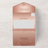 Rosa Glitzer Quinceanera Alle in einem Einladungst All In One Einladung (Außenbereich)