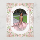 Rosa Glitzer Quinceanera Flyer (Hinten)