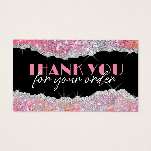 Rosa Glitzer Rabattkarte (Vorderseite)