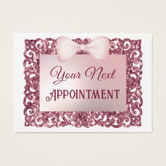 Rosa Glitzer-Rahmenbogenbestellkarte (Vorderseite)