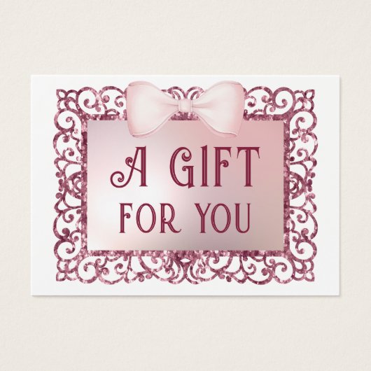 Rosa Glitzer Rahmenbogenkarte (Vorderseite)