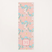 Rosa Glitzer Regenbogen Einhorn Mit Monogramm Yogamatte (Vorderseite)