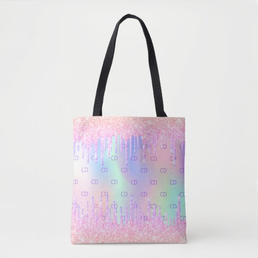 Rosa Glitzer Regenbogen-Hologramm Tasche (Vorderseite)