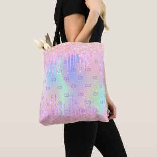 Rosa Glitzer Regenbogen-Hologramm  Tasche
