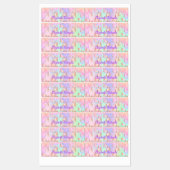 Rosa Glitzer Regenbogenfarben Schulablage Etiketten (Blatt)