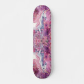Rosa Glitzer Rosa Blütenfarben Einhorn Regenbogenf Skateboard (Vorne)