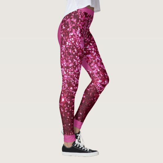 Rosa Glitzer Rosa Herz Leggings (Rechts)