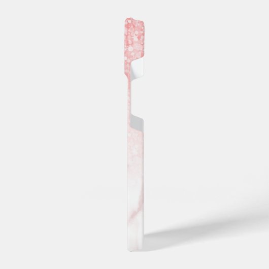 Rosa Glitzer Rose-Gold-Marmor-Textur iPhone Hülle (Linke Seite)