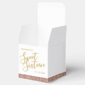 Rosa Glitzer Rose Gold Moderne Süße 16 Zoll Geschenkschachtel (Geöffnet)