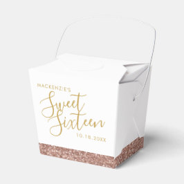 Rosa Glitzer Rose Gold Sweet 16 Name Mini Ausschei Geschenkschachtel