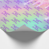 Rosa Glitzer Rose goldene irisierende Bezeichnung Geschenkpapier (Ecke)