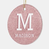 Rosa Glitzer Rosegold Gastgeschenk Keramik Ornament (Links)