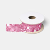 Rosa Glitzer Satinband (Spule)