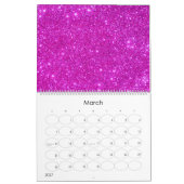 Rosa Glitzer-Schein-kundengerechter Kalender (Mär 2027)