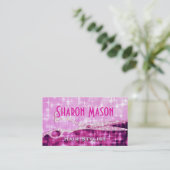 Rosa Glitzer Schere Terminkarte (Stehend Vorderseite)