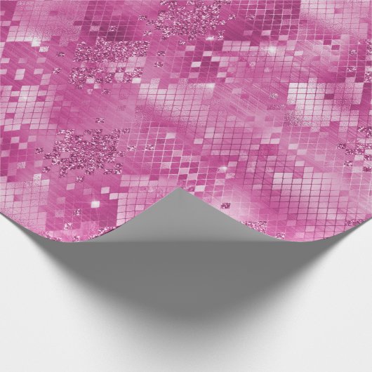 Rosa Glitzer Schlange Haut Geschenkpapier (Ecke)
