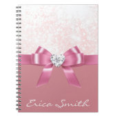 Rosa Glitzer Schneeflocke und Diamant Notizblock (Vorderseite)