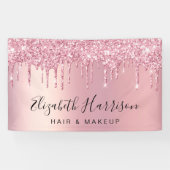 Rosa Glitzer Schönheitssalon Banner (Horizontal)