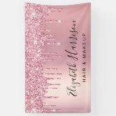 Rosa Glitzer Schönheitssalon Banner (Vertikal)
