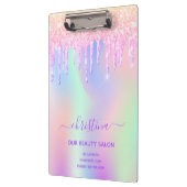 Rosa Glitzer Schönheitssalon Geschäft Klemmbrett (Links)