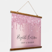Rosa Glitzer Schönheitssalon Wandteppich Mit Holzrahmen (Gewinkelt)