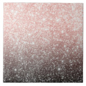 Rosa Glitzer Schwarz Fliese (Vorderseite)