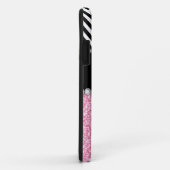 ROSA GLITZER-SCHWARZ-ZICKZACK MIT MONOGRAMM Case-Mate iPhone HÜLLE (Hinten/Rechts)