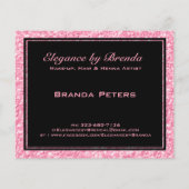 Rosa Glitzer Schwarze geometrische Formen Flyer (Hinten)