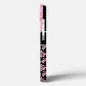 Rosa Glitzer Schwarzer Damaskus Case-Mate iPhone Hülle (Rückseite / Links)