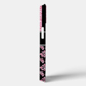 Rosa Glitzer Schwarzer Damaskus Case-Mate iPhone Hülle (Rückseite / Rechts)