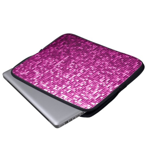 Rosa Glitzer-Sequenzen Laptopschutzhülle (Vorne Knopf)