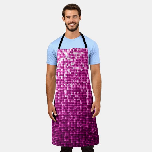 Rosa Glitzer-Sequenzen Schürze (Getragen)