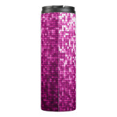 Rosa Glitzer-Sequenzen Thermosbecher (Rückseite)