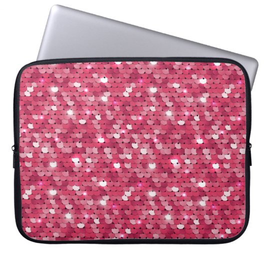 Rosa Glitzer-Sequenzmuster Laptopschutzhülle (Vorderseite)