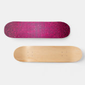 Rosa Glitzer Sequin Disco Alte Schule Skateboard (Horizontal)