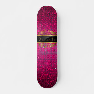 Rosa Glitzer Sequin Disco Glitz Mini Skateboard