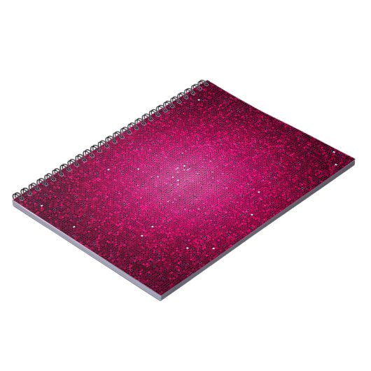 Rosa Glitzer Sequin Disco Glitz Spiral Notebook Notizblock (Linke Seite)