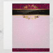 Rosa Glitzer Sequin Disco Letterhead Stockwerk Briefkopf (Vorne/Hinten)