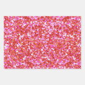 Rosa Glitzer Sequins Wrapping Paper Sheets Geschenkpapier Set (Vorderseite 3)