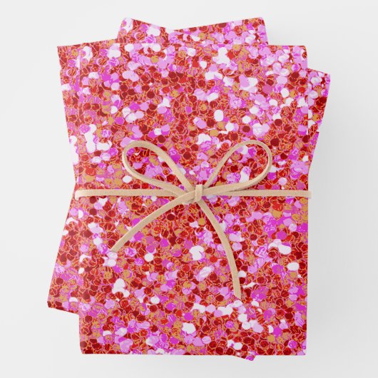 Rosa Glitzer Sequins Wrapping Paper Sheets Geschenkpapier Set (Beispiel)