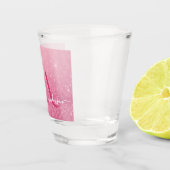 Rosa Glitzer-Shotglas mit Namen und Initialen Schnapsglas (Rechts)