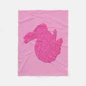 Rosa Glitzer Silhouette Bunny Fleece Blankon (Vorderseite)