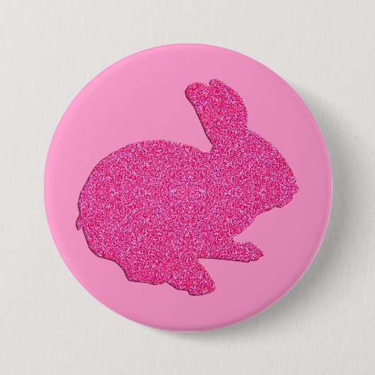 Rosa Glitzer Silhouette Ostern Schaltfläche Button (Vorderseite)