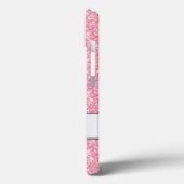 Rosa Glitzer Silver Gradient Accent Monogram Case-Mate iPhone Hülle (Rückseite / Links)