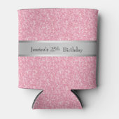 Rosa Glitzer Silver Gradient Akzente Dosenkühler (Vorderseite)