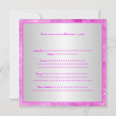 Rosa Glitzer Silver Lights 30. Geburtstag Party Einladung (Rückseite)