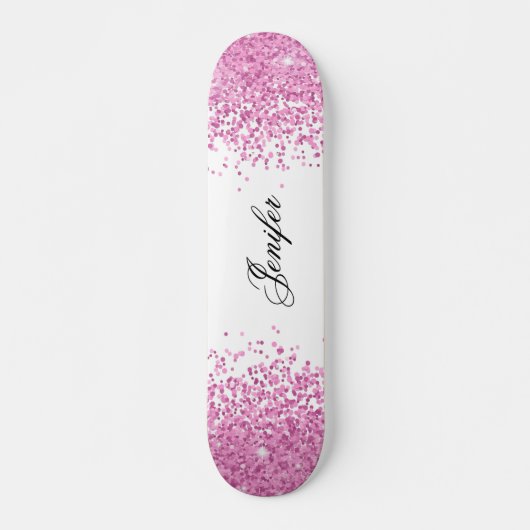Rosa Glitzer Skateboard (Vorne)