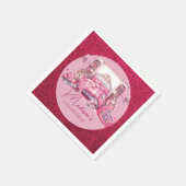 Rosa Glitzer Sleepover Girl Geburtstag Serviette (Ecke)