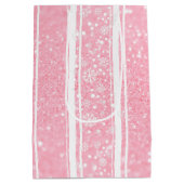 Rosa Glitzer Snowflake Holiday Mittlere Geschenkta Geschenktüte (Rückseite)