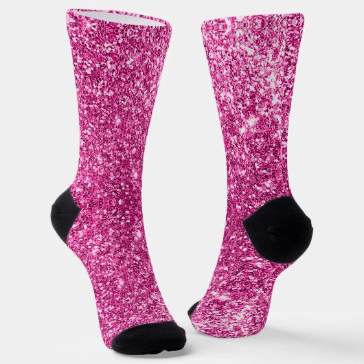 Rosa Glitzer Socken (Gewinkelt)